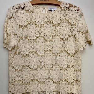 & Other Stories Cream Floral Lace Blouse (Paris Atelier)